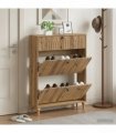 vidaXL Shoe Cabinet ALKMAAR 78 x 24 x 103 cm Engineered Wood — Colour: Artisan oak