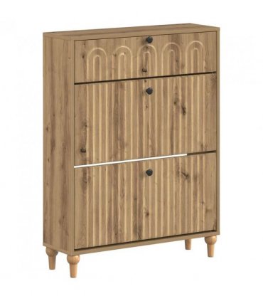 vidaXL Shoe Cabinet ALKMAAR 78 x 24 x 103 cm Engineered Wood — Colour: Artisan oak