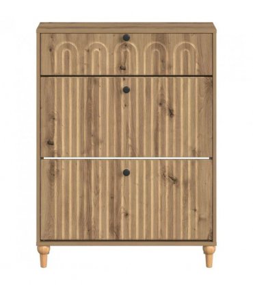 vidaXL Shoe Cabinet ALKMAAR 78 x 24 x 103 cm Engineered Wood — Colour: Artisan oak
