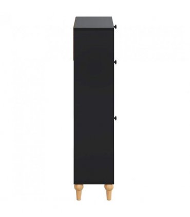 vidaXL Shoe Cabinet ALKMAAR 78 x 24 x 103 cm Engineered Wood Black