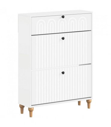 vidaXL Shoe Cabinet ALKMAAR 78 x 24 x 103 cm Engineered Wood White
