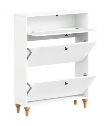 vidaXL Shoe Cabinet ALKMAAR 78 x 24 x 103 cm Engineered Wood White