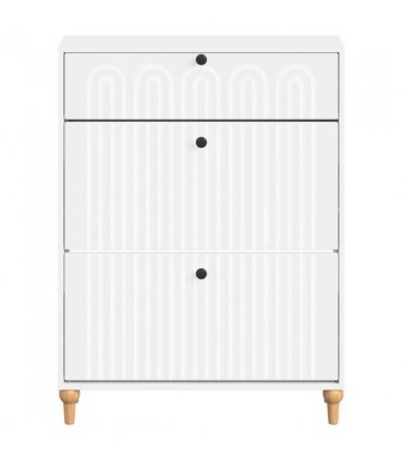vidaXL Shoe Cabinet ALKMAAR 78 x 24 x 103 cm Engineered Wood White