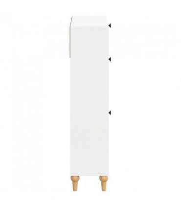 vidaXL Shoe Cabinet ALKMAAR 78 x 24 x 103 cm Engineered Wood White