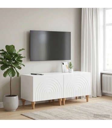 vidaXL TV Cabinet High Gloss White Engineered Wood — V0672275858