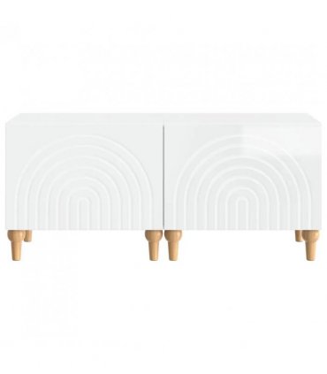 vidaXL TV Cabinet High Gloss White Engineered Wood — V0672275858