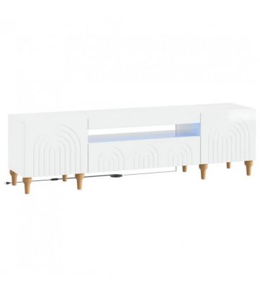 vidaXL LED TV Cabinet High Gloss White Engineered Wood — V0672275864