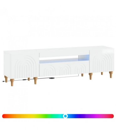vidaXL LED TV Cabinet High Gloss White Engineered Wood — V0672275864
