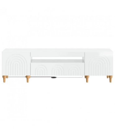 vidaXL LED TV Cabinet High Gloss White Engineered Wood — V0672275864