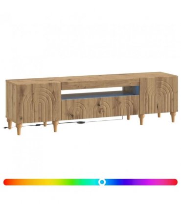 vidaXL LED TV Cabinet ALKMAAR Artisan Oak Engineered Wood