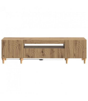vidaXL LED TV Cabinet ALKMAAR Artisan Oak Engineered Wood