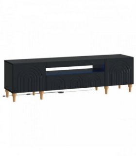 vidaXL LED TV Cabinet Black Engineered Wood — V0672275870
