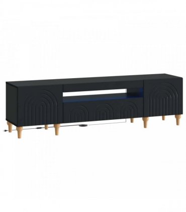 vidaXL LED TV Cabinet Black Engineered Wood — V0672275870