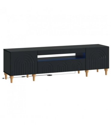 vidaXL LED TV Cabinet Black Engineered Wood — V0672275870