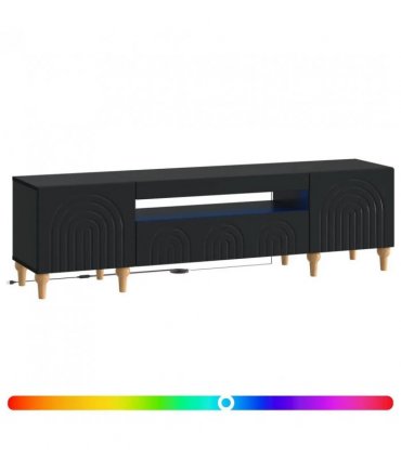 vidaXL LED TV Cabinet Black Engineered Wood — V0672275870