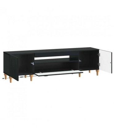 vidaXL LED TV Cabinet Black Engineered Wood — V0672275870