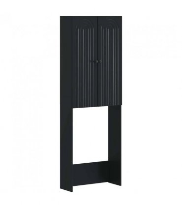 vidaXL Toilet Cabinet ALKMAAR Black 66 x 25.5 x 190 cm Engineered Wood