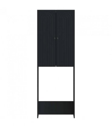 vidaXL Toilet Cabinet ALKMAAR Black 66 x 25.5 x 190 cm Engineered Wood