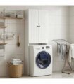 vidaXL Toilet Cabinet ALKMAAR High Gloss White 66 x 25.5 x 190 cm