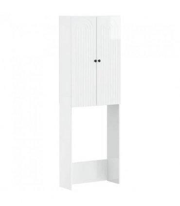 vidaXL Toilet Cabinet ALKMAAR High Gloss White 66 x 25.5 x 190 cm
