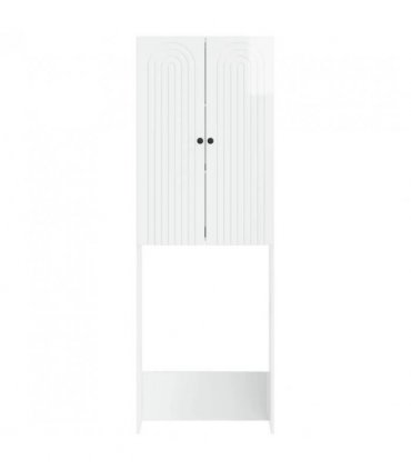 vidaXL Toilet Cabinet ALKMAAR High Gloss White 66 x 25.5 x 190 cm