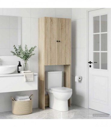 vidaXL Toilet Cabinet ALKMAAR Sonoma Oak 66 x 25.5 x 190 cm