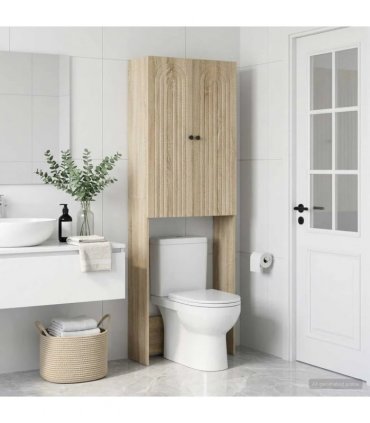 vidaXL Toilet Cabinet ALKMAAR Sonoma Oak 66 x 25.5 x 190 cm