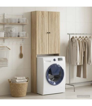 vidaXL Toilet Cabinet ALKMAAR Sonoma Oak 66 x 25.5 x 190 cm