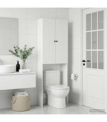 vidaXL Toilet Cabinet ALKMAAR White 66 x 25.5 x 190 cm Engineered Wood