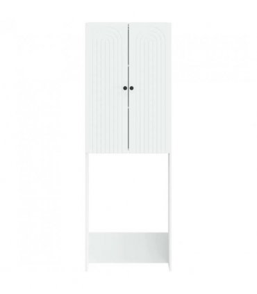 vidaXL Toilet Cabinet ALKMAAR White 66 x 25.5 x 190 cm Engineered Wood