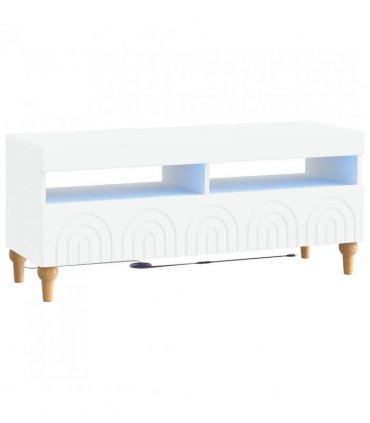 vidaXL LED TV Cabinet White Engineered Wood — V0672275880