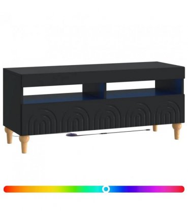vidaXL LED TV Cabinet Black Engineered Wood — V0672275885