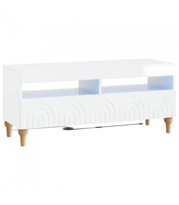 vidaXL LED TV Cabinet High Gloss White Engineered Wood — V0672275887