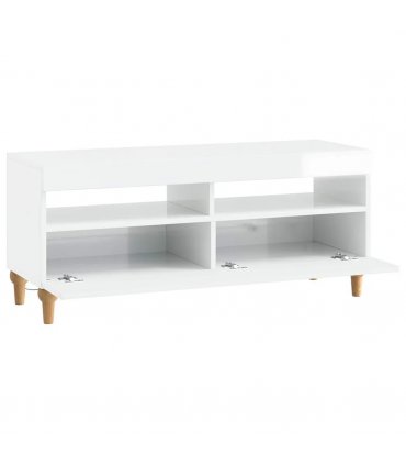 vidaXL LED TV Cabinet High Gloss White Engineered Wood — V0672275887