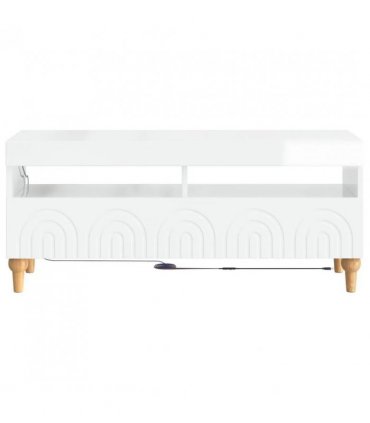 vidaXL LED TV Cabinet High Gloss White Engineered Wood — V0672275887