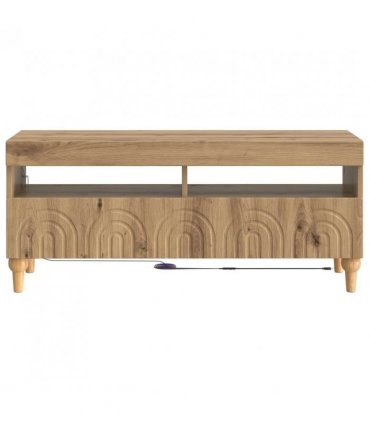 vidaXL LED TV Cabinet Artisan Oak Engineered Wood — V0672275888
