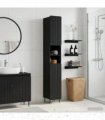 vidaXL Bathroom Cabinet with Open Shelf ZWOLLE Black