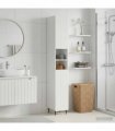 vidaXL Bathroom Cabinet with Open Shelf ZWOLLE High Gloss White