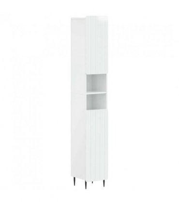 vidaXL Bathroom Cabinet with Open Shelf ZWOLLE High Gloss White
