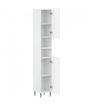 vidaXL Bathroom Cabinet with Open Shelf ZWOLLE High Gloss White