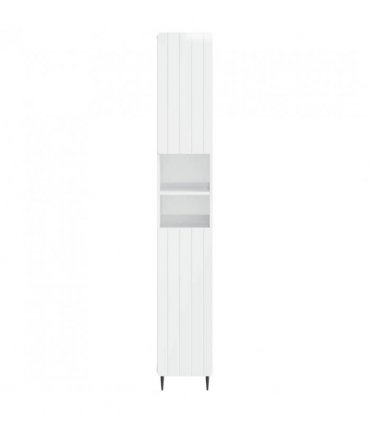 vidaXL Bathroom Cabinet with Open Shelf ZWOLLE High Gloss White