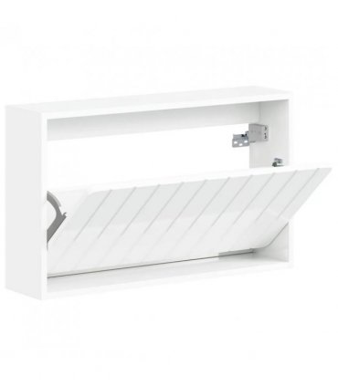 vidaXL Wall-Mounted Shoe Cabinet ZWOLLE 71 x 17 x 43 cm — Colour: High gloss white