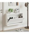 vidaXL Wall-Mounted Shoe Cabinet ZWOLLE 71 x 17 x 43 cm White