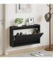 vidaXL Wall-Mounted Shoe Cabinet ZWOLLE 71 x 17 x 43 cm Black