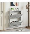 vidaXL Wall-Mounted Shoe Cabinet ZWOLLE 71 x 17 x 86 cm Concrete Grey