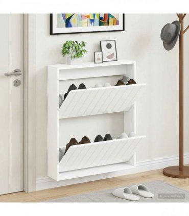 vidaXL Wall-Mounted Shoe Cabinet ZWOLLE 71 x 17 x 86 cm White