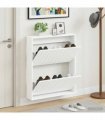 vidaXL Wall-Mounted Shoe Cabinet ZWOLLE 71 x 17 x 86 cm White