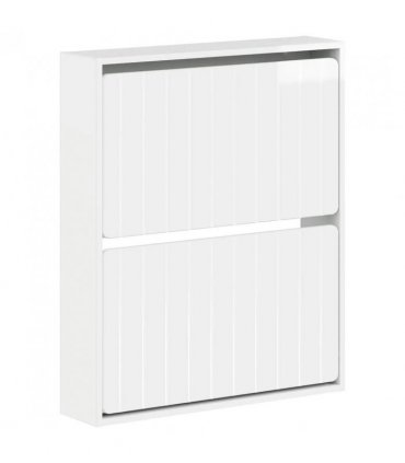 vidaXL Wall-Mounted Shoe Cabinet ZWOLLE 71 x 17 x 86 cm — Colour: High gloss white