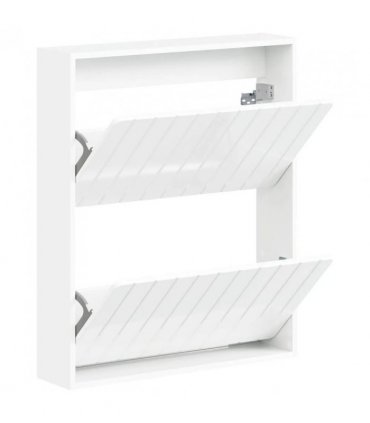 vidaXL Wall-Mounted Shoe Cabinet ZWOLLE 71 x 17 x 86 cm — Colour: High gloss white