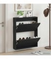 vidaXL Wall-Mounted Shoe Cabinet ZWOLLE 71 x 17 x 86 cm Black